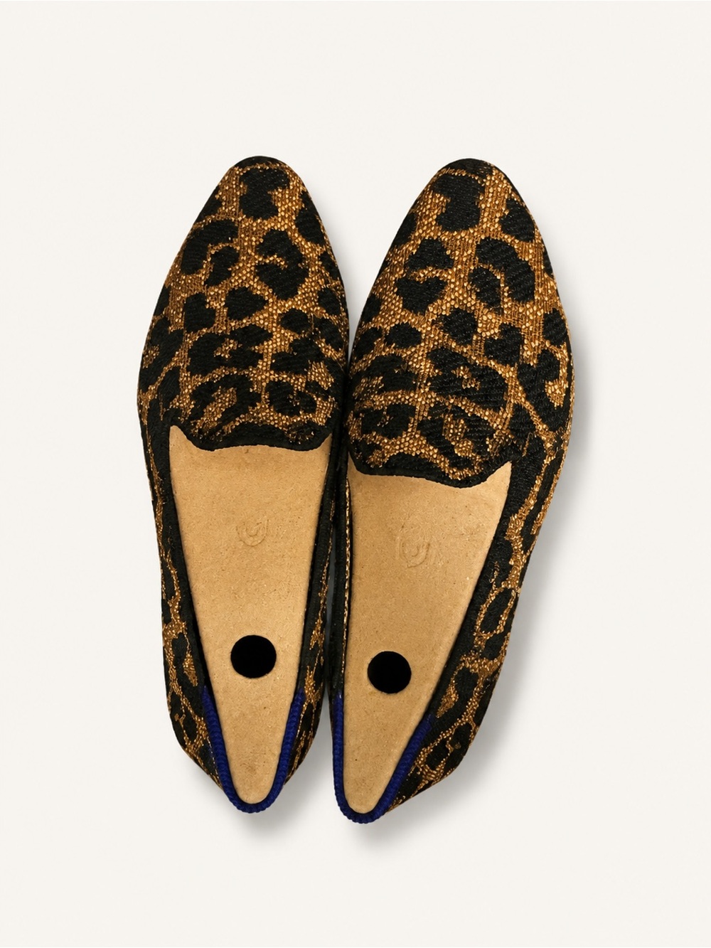 Rothy's Leopard Almond Loafers - Black & Gold